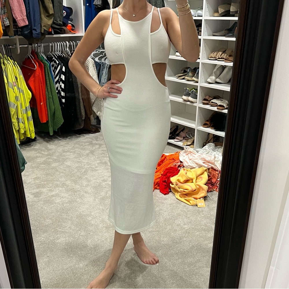White Bra Top Open Sides Dress